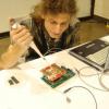 Image: Jakub Drs is testing the setup before the actual competition